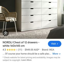 Ikea White 12drawer Dresser