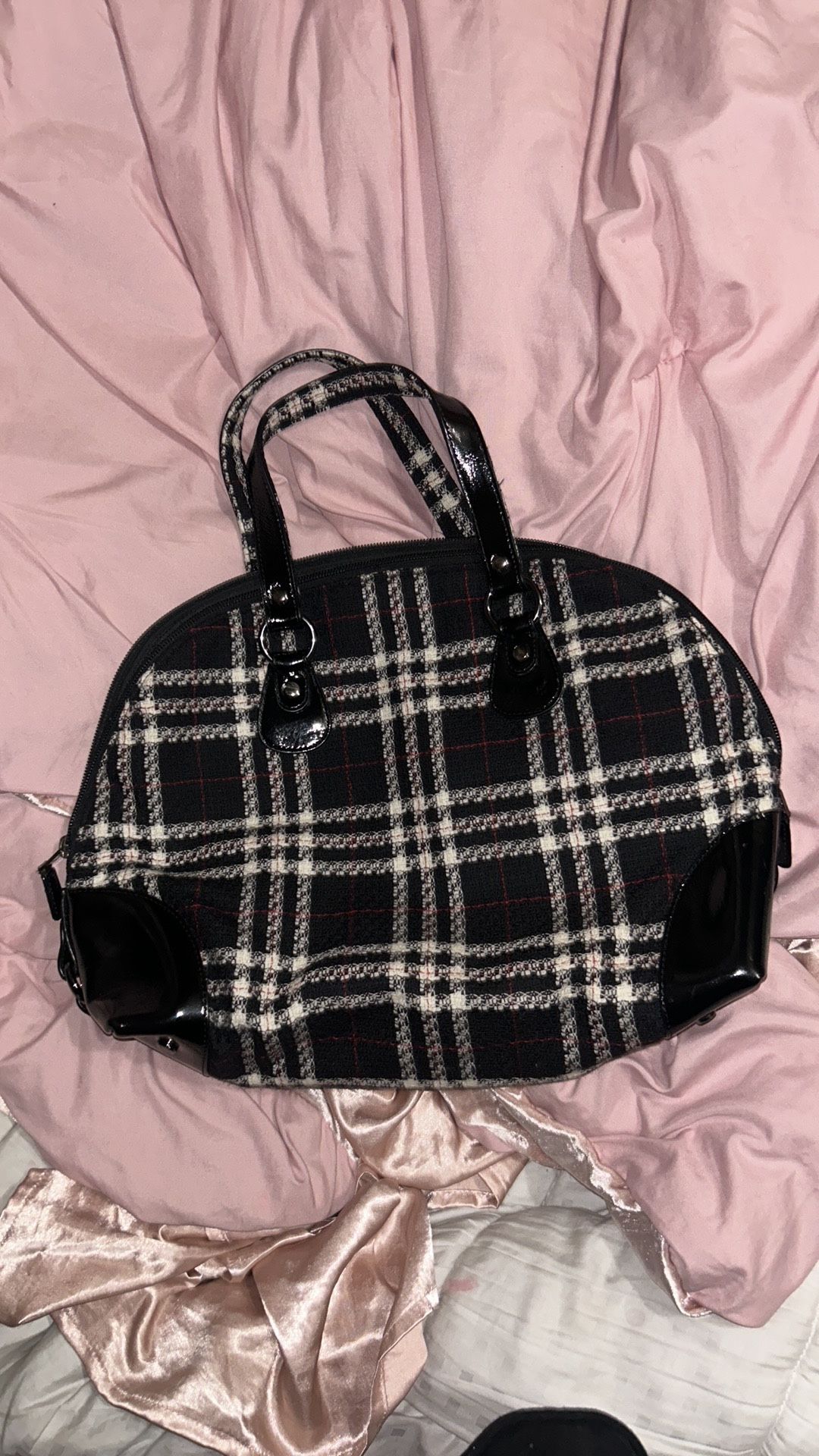 Talbots Vintage Y2K Plaid Wool Large Satchel/Handbag (Like New)