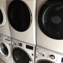 LG Front Load Washer And Stackable Electric 220volt Dryer Set 