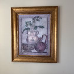 Large Beautiful Art Work Wood Frame