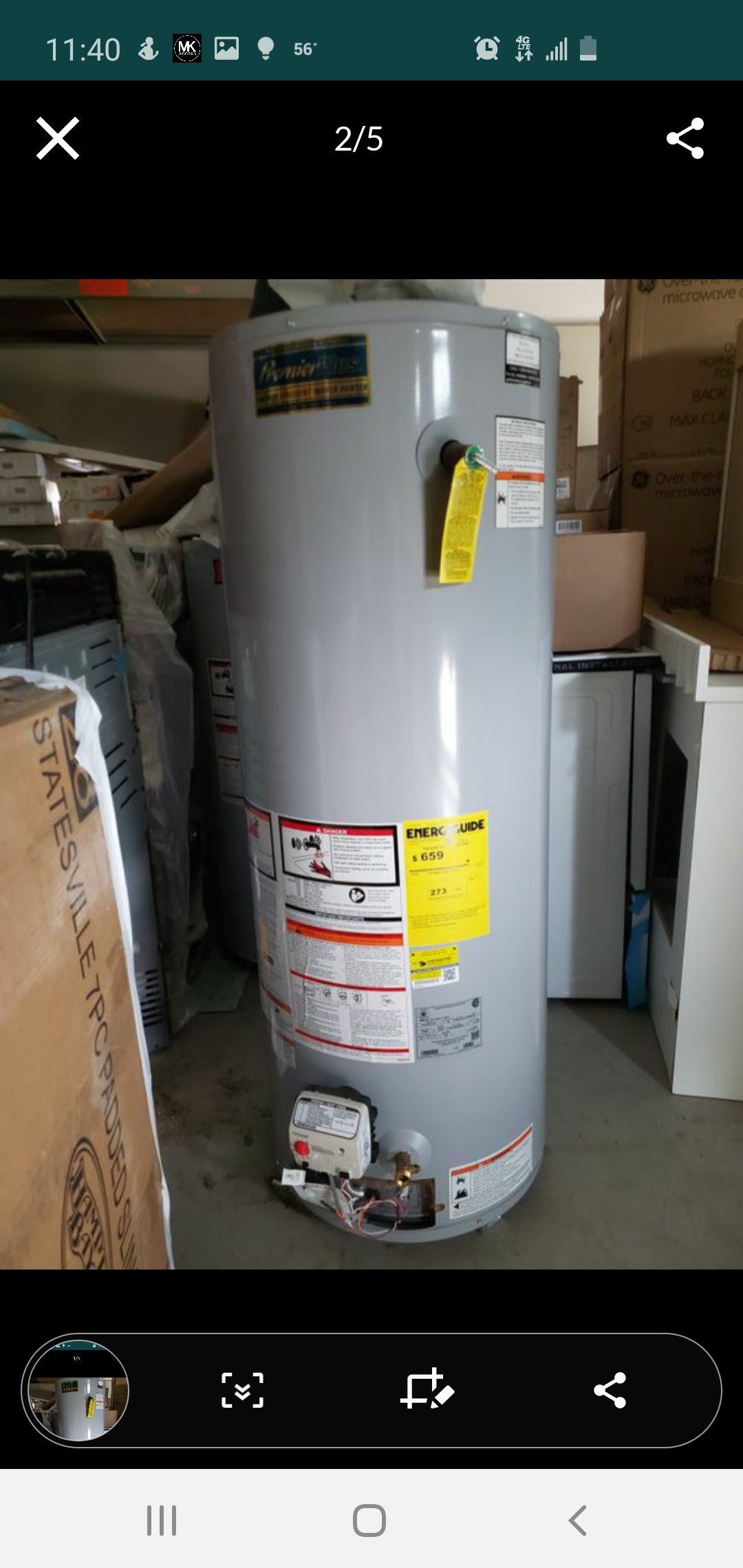 Water heater premier plus 50 gallons gas propane