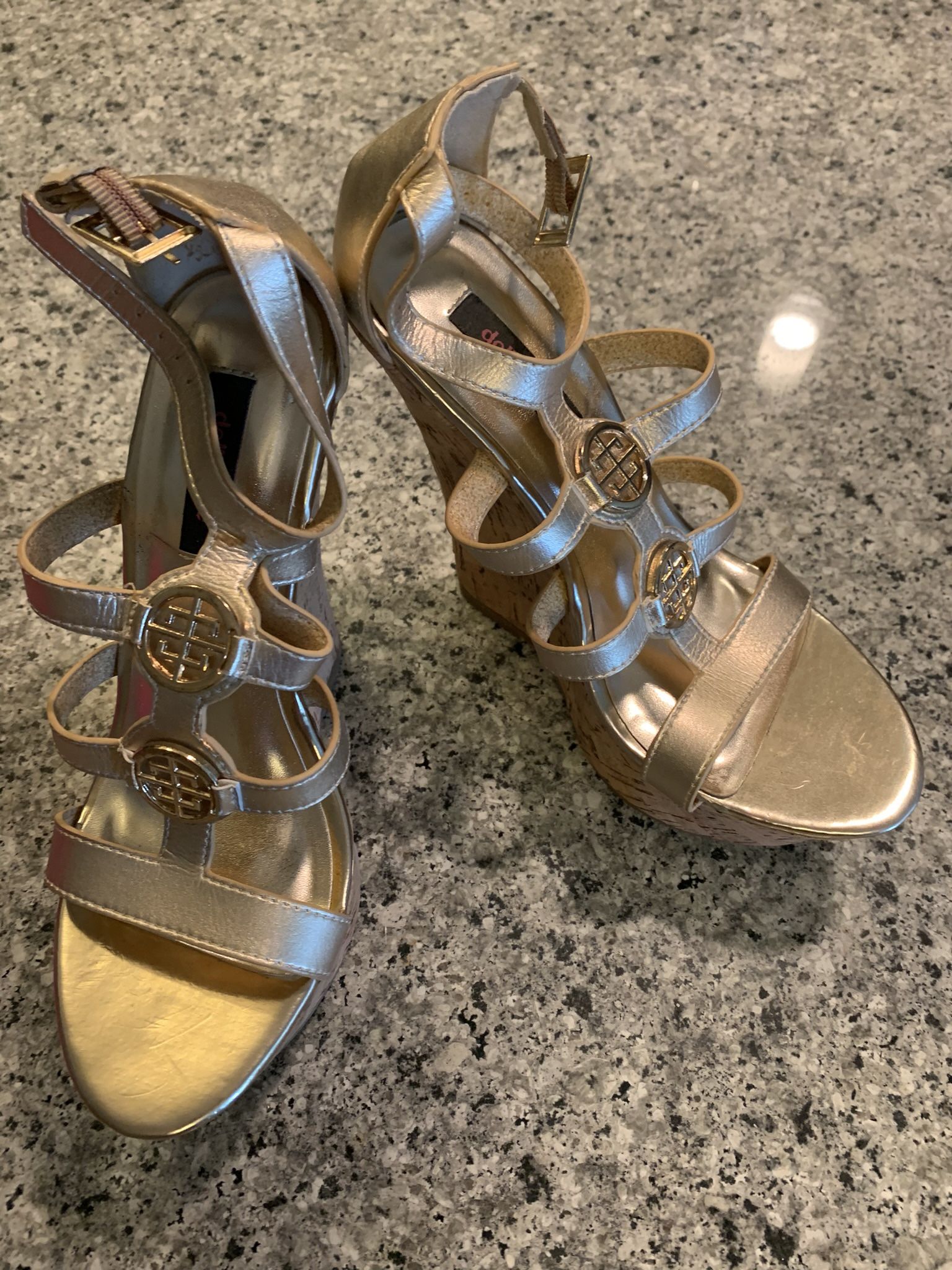 Gold Wedge Heels
