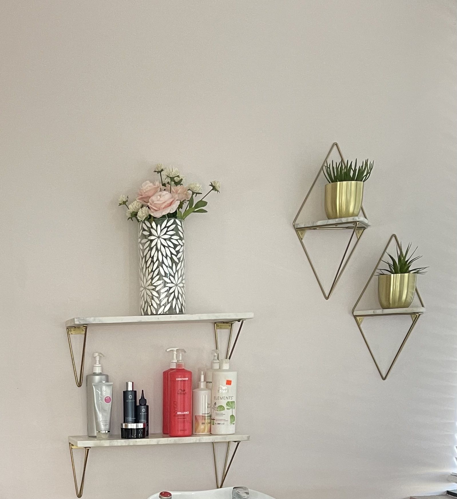 World Market - Gold Wire Marble Shelves