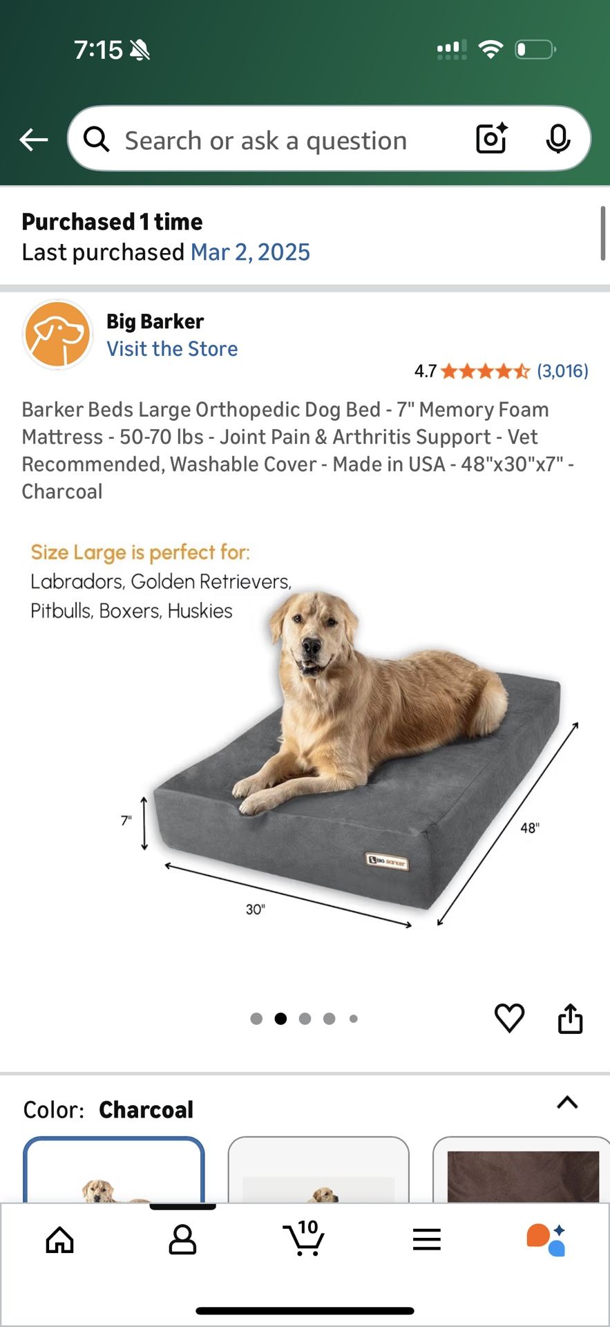 Barker Beds Large Orthopedic Dog Bed