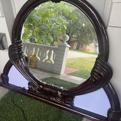 Nice Shape Mahogany Mirror 