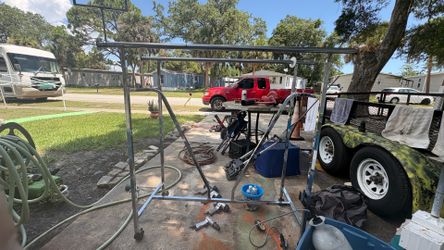6 ft only  ladders.40-CASH ONLY 8 ft wooden ladder is 30.00