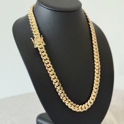 12mm 14kt Gold Over Silver Cuban Link Chain 