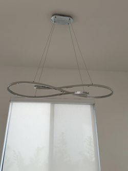 Modern Chrome Oval-Ring Pendant Light