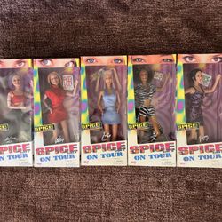 Vintage 1998 Galoob Toys Set Of 5 Spice Girls On Tour Toy Dolls