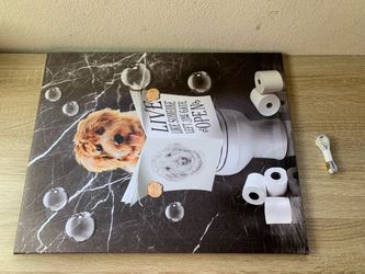 Funny Canvas Dog Sitting in Toilet 16''x20''