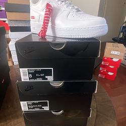 Supreme White Air Force sizes 8M, 9M, 10.5M, & 11M