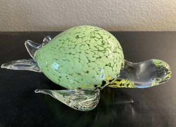 Art Glass Sea Turtle 8”x 6”