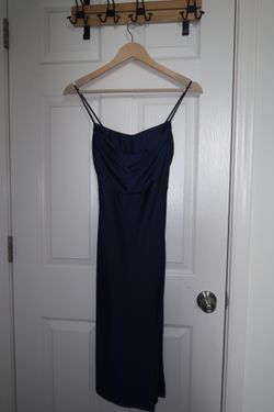 Windsor Navy Blue Sleek & Smooth High Slit Dress