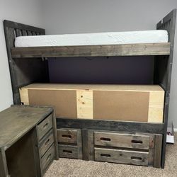 Single Beds With Computer Desk 