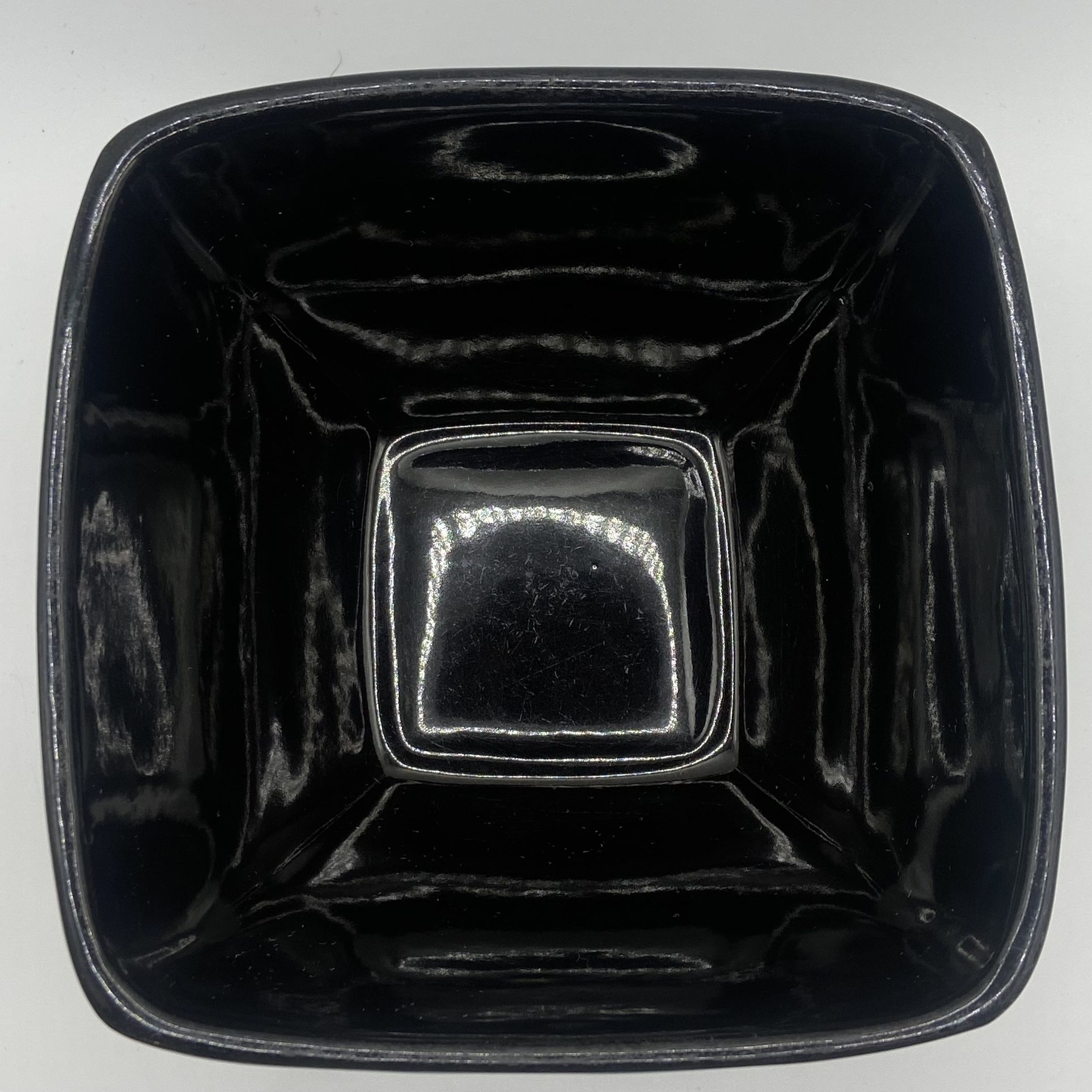 2 pc BAUM BROTHERS Chinese Calligraphy Black Salad Plate  & Cereal/Soup Bowl