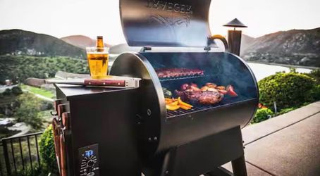 Traeger Pro Series 22 is a wood-fired pellet grill offering 572 square inches of cooking space and an 18-lb hopper capacity. Retailing for around $549