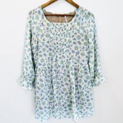 Free People Floral Smocked Babydoll Dress Size 6