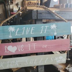 Handpainted Pallet Wood Coastal Wall Decor Art Sign 