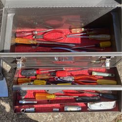 CRAFTSMAN  Metal Tool Box  WITH Misc. Tools