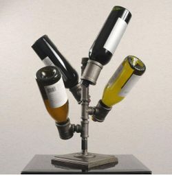 Pipe 4 Bottle Wine Holder