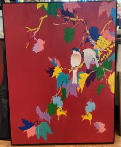 Fizdi’s Colorful Birds Embellished Canvas Artwork 36x48