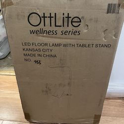 NEW - OttLite LED Floor Lamp with Tablet Stand 