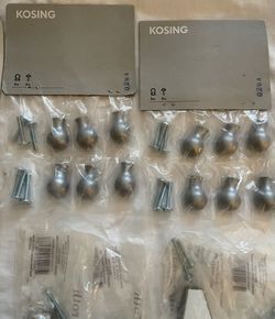 (IF IT’S LISTED, IT’S AVAILABLE.) $20 lot of Silver IKEA drawer pulls and Allen + Roth knobs.