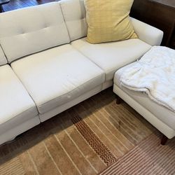 Ivory Couch & Ottoman - Burrow 