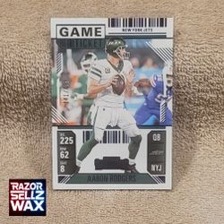AARON RODGERS 2024 PANINI CONTENDERS #78 GAME TICKET BLUE /499 PARALLEL QB NY JETS