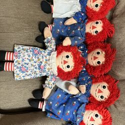 Raggedy Ann Dolls (6 Dolls)