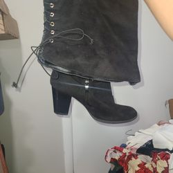 Knee Length High Heeled Boots 