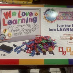 White Board With Magnetic Letters And Numbers 