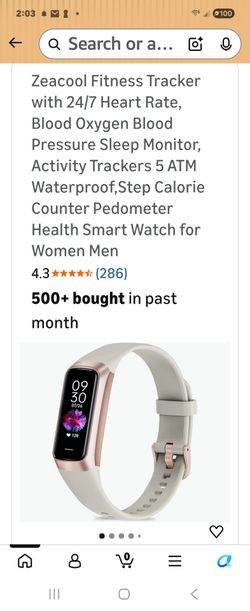 Zeacool Fitness Tracker with 24/7 Heart Rate, Blood Oxygen Blood Pressure Sleep Monitor, Activity Trackers 5 ATM Waterproof,Step Calorie Counter Pedom