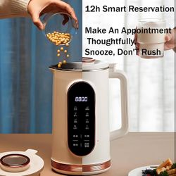 1.5L Soy Milk Maker, Nut Milk Maker, 12-Hour Timer and Insulation, with 10 Blades, Smart Display, Suitable for Soy Milk, Almond Milk, Vegetarian Milk