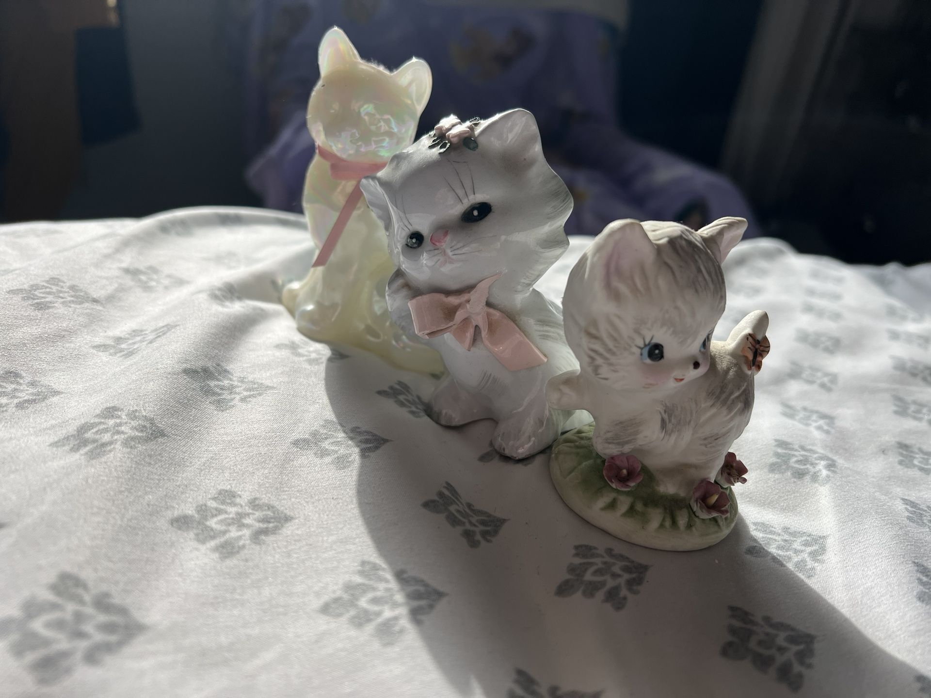Ceramic/Glass Kitty Figurines