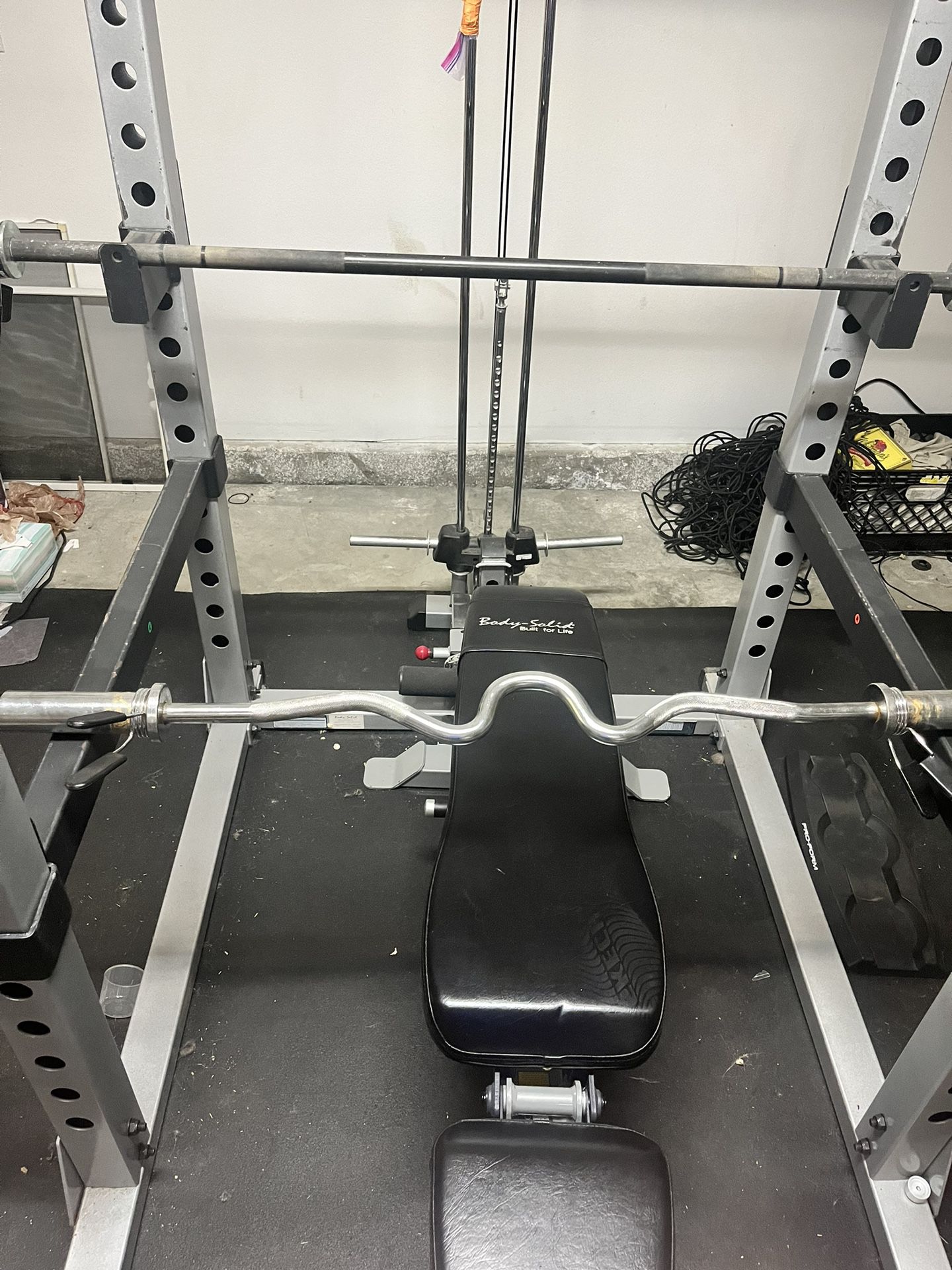 Free Weight Squat Rack With Bench 