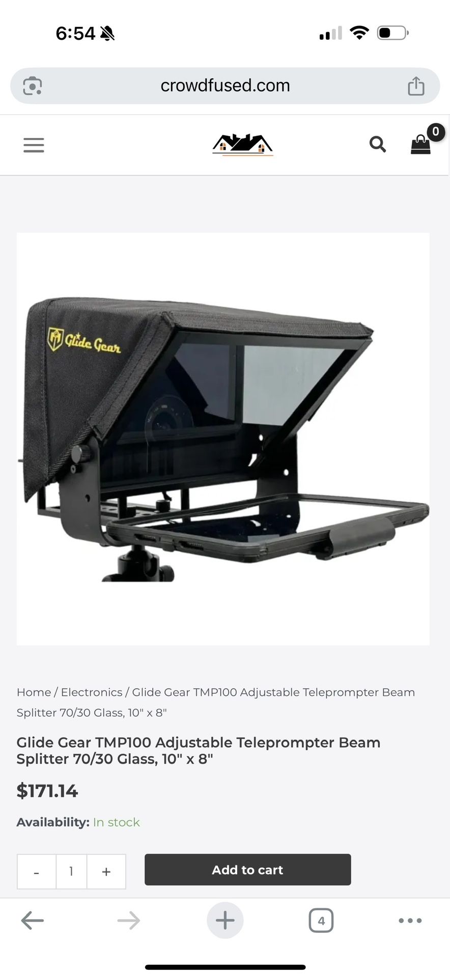 Glide Gear Smartphone Teleprompter TMP100 w/ Carrying Case