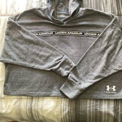 Under Armour Cropped Hoodie Medium Gray