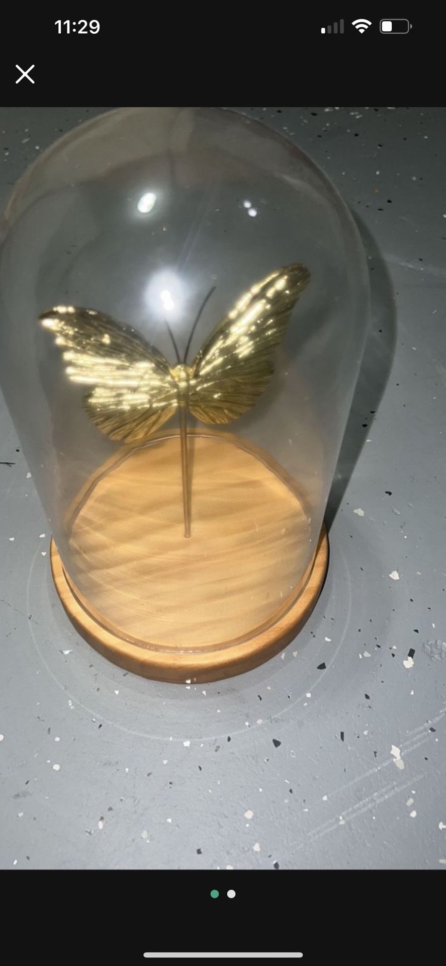 Beautiful Gold Butterfly Decor Glass Piece Almost New