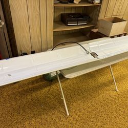  White 8 Foot Suspended Metal Shop-light