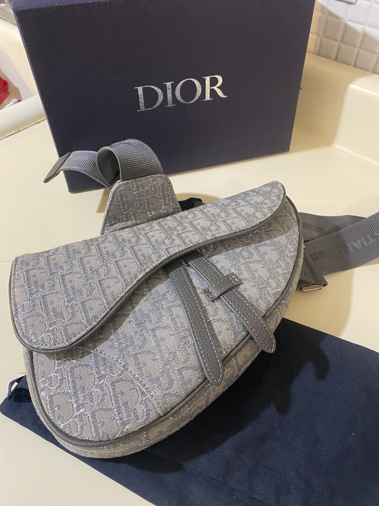 Christian Dior Saddle Diamond Shoulder Bag