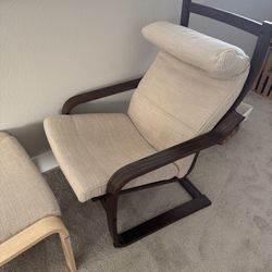 IKEA POÄNG Armchair and ottoman