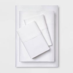 King Solid Performance 400 Thread Count Sheet Set White Deep Pocket - Threshold™