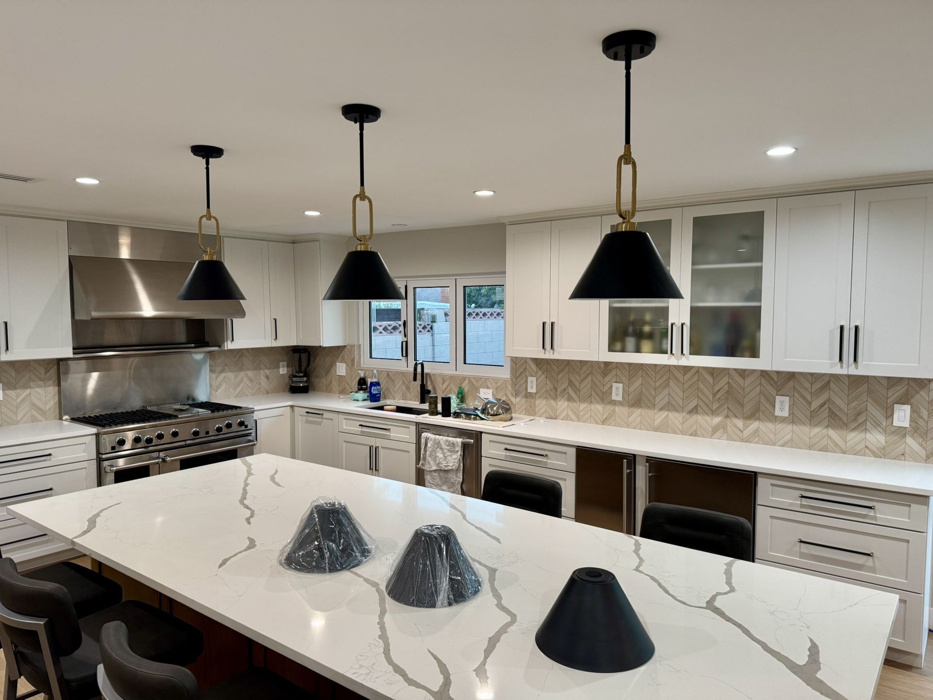 Pendant Light Shades – Stiffel Meyer Black & Gold 11.5" (Set of 3)