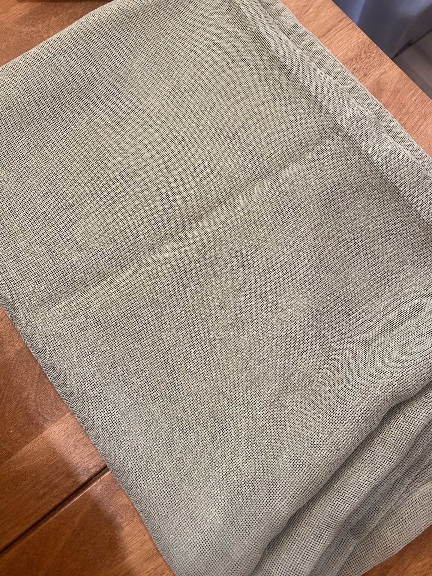 Sheer sage green window scarf (set of 4)