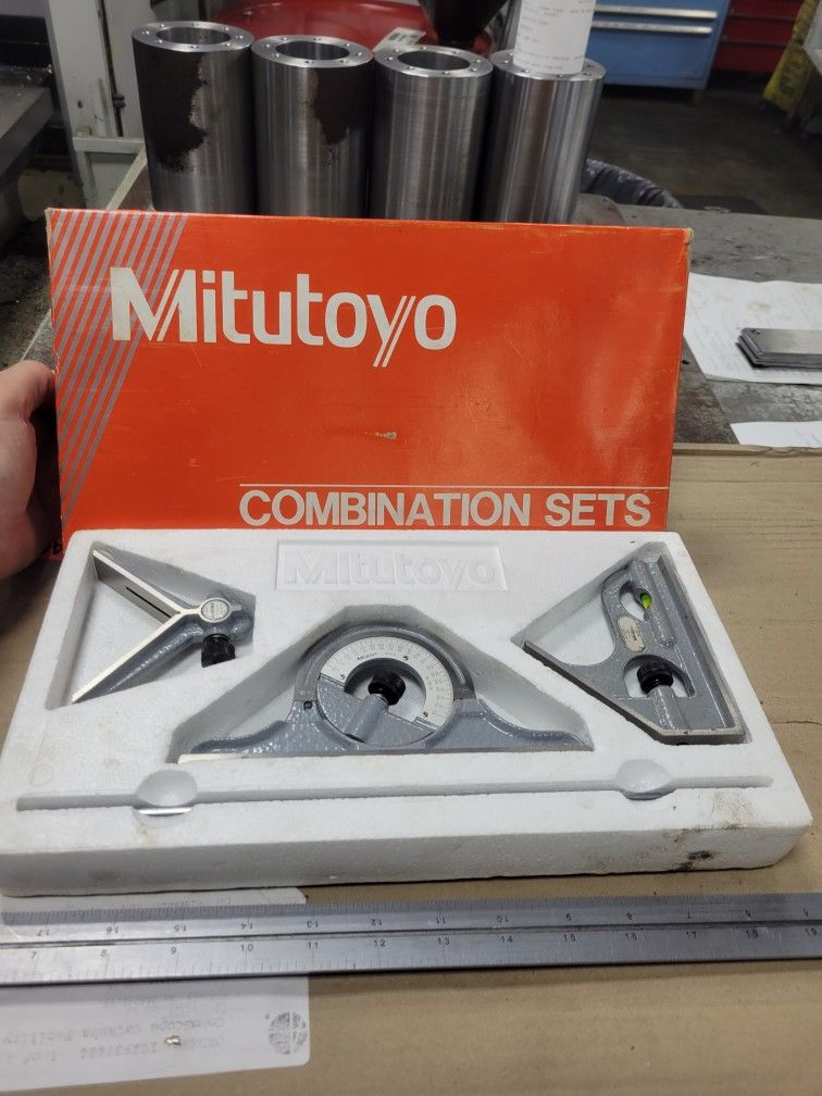 Mitutoyo Combination Square Set W/12",24" & 36" Ruler Blades