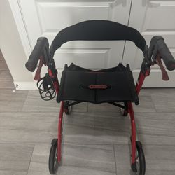 Drive Medical Nitro 4-Wheel Rollator Walker With Seat