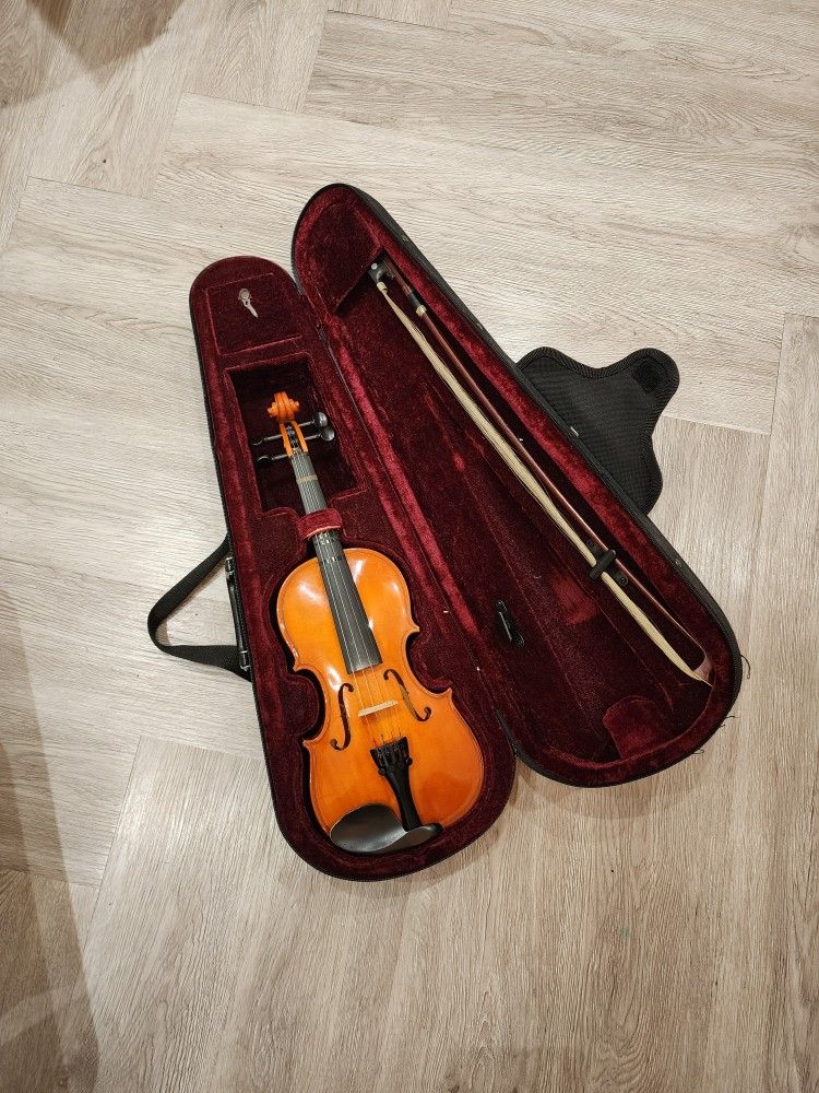 Acoustic Violin With Bow And Case 1/4