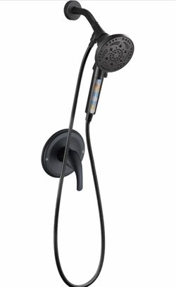 Matte Black Shower Faucet Set With Valve