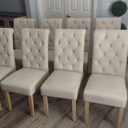 Beautiful tufted dining chairs (8 total)